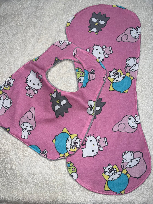 Character bibs, burp cloth set